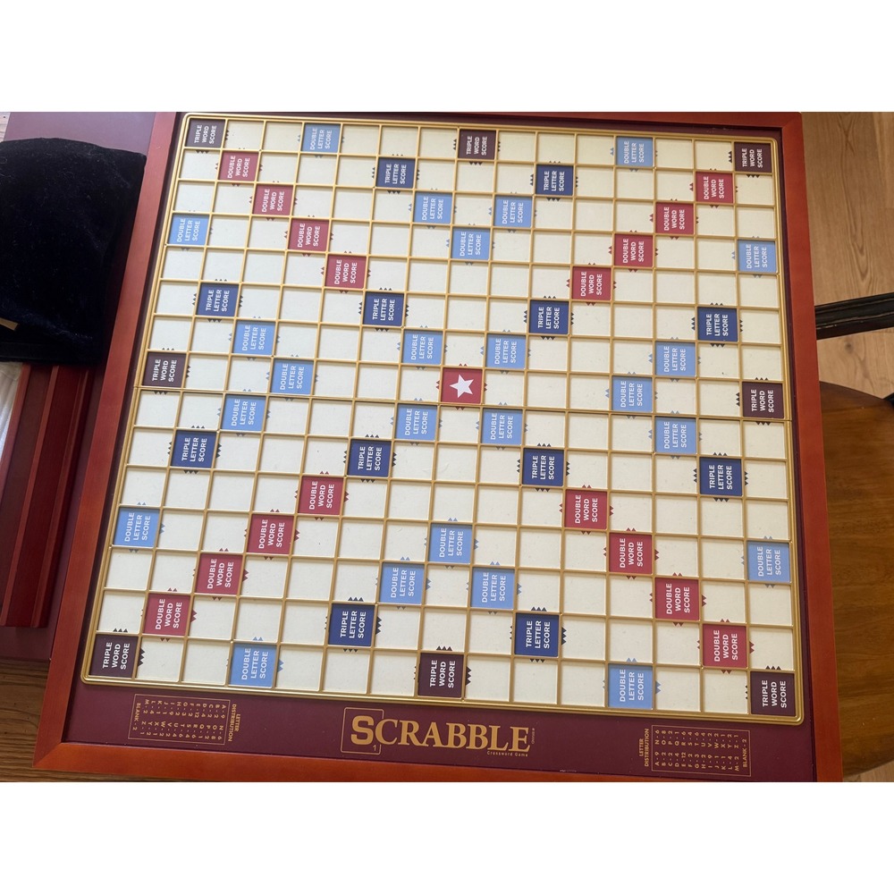 Scrabble Giant Deluxe Edition Wood Board Game WS Game Company Oversized Rotating
